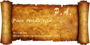 Paor Antónia névjegykártya